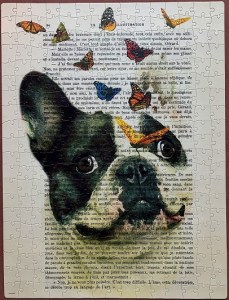 Bulldog with Butterflies