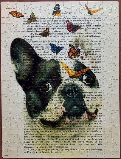 Bulldog with Butterflies